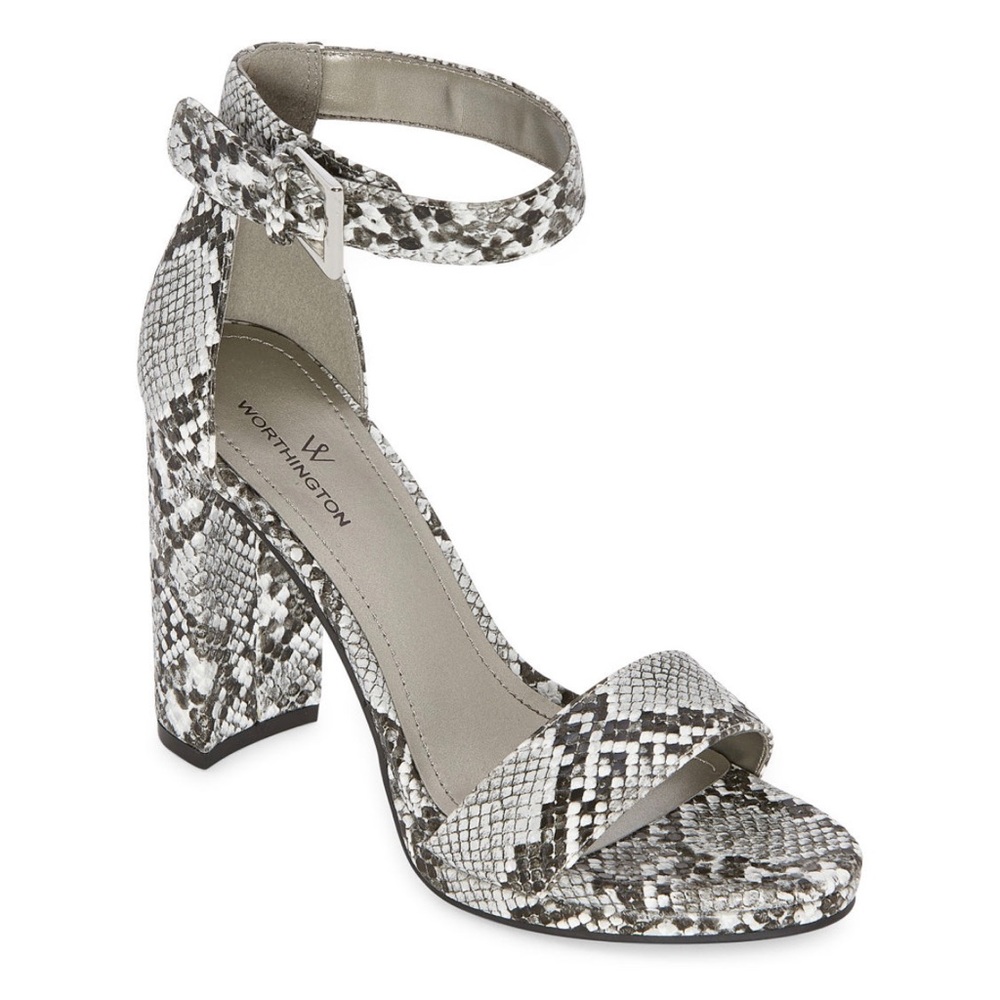Worthington‎ Lafayette Black Grey Snake Sandals